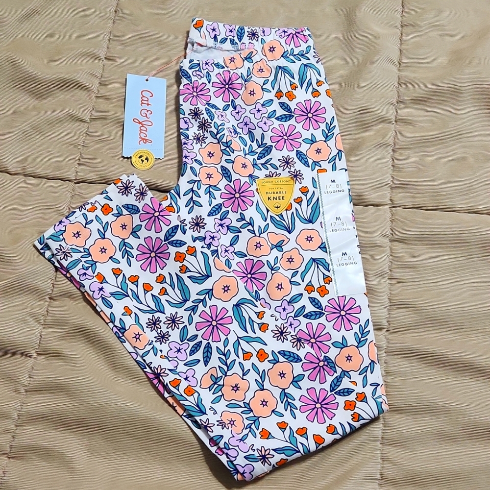 Girls flowered leggings